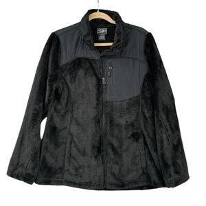 CB Black Full-Zip Stand‎ Collar Chest Pocket Fleece Jacket Type Size XL